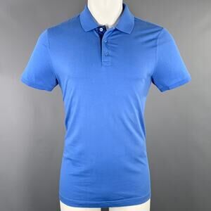 BURBERRY BRIT Size M Blue Contrast Trim Cotton Short Sleeve Polo